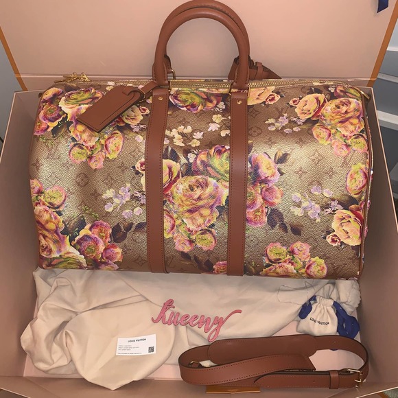 ❌❌ Louis Vuitton Gold Keepall 45 bandouliere Monogram Garden Party travel bag LV - Picture 9 of 11